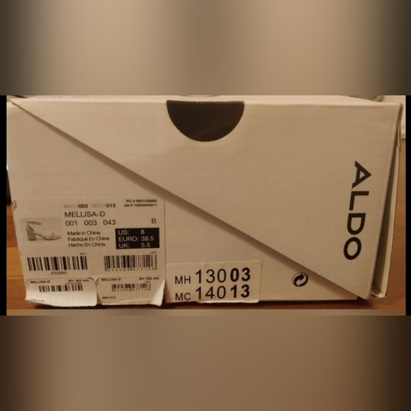 Aldo Black Strap Mid Heeled Sandals - Picture 7 of 7